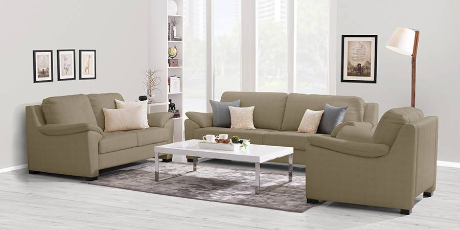 Farina Half Leather Sofa (Cappuccino Italian Leather)